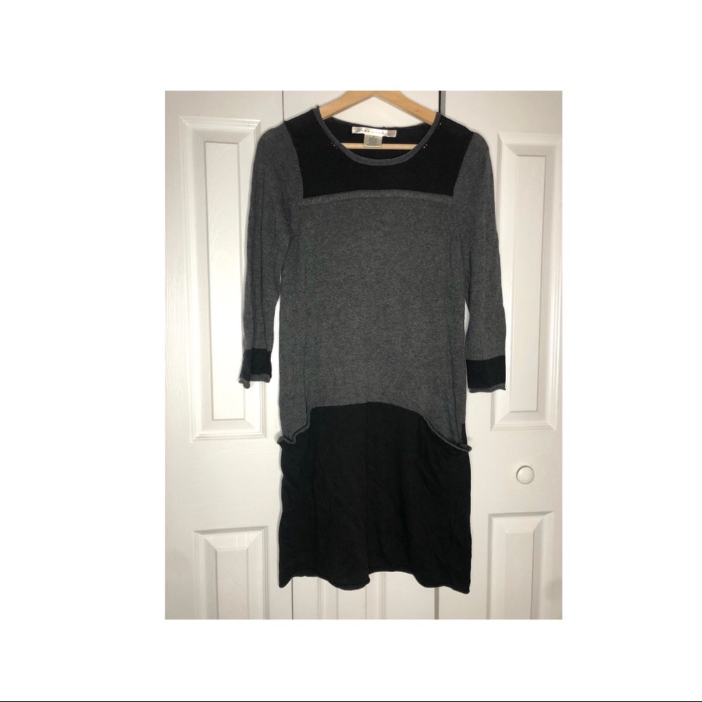 Black and grey fall dress